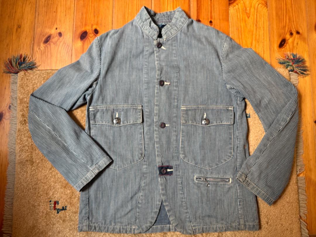 45rpm Badou-R Indigo Hickory Jacket Size 2 Button Detail Classic Style