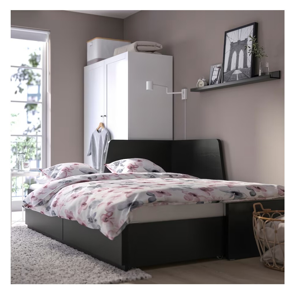 あつめがねくん　IKEA FLEKKE Used IKEA FLEKKE: Daybed. Black Color. Twin Bed Frame. Two Drawers