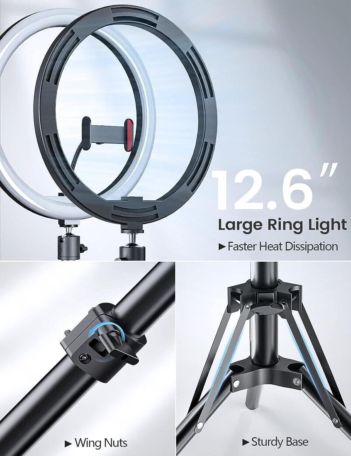 LED Ring Light 12" Tripod Insta YouTube Tiktok Makeup Video Live Phone Selfie - Picture 3 of 9