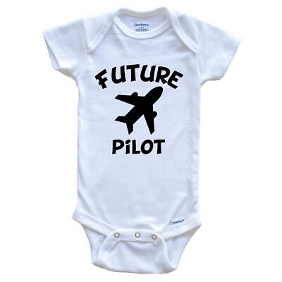 Future Pilot Cute Airplane Baby Bodysuit One Piece Baby Bodysuit