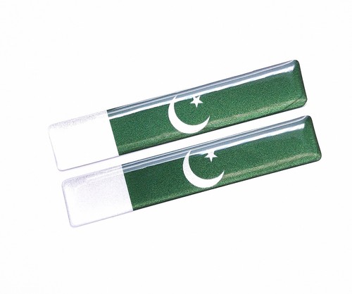 PAKISTAN FLAG 3D EPOXY CAR EMBLEM SET (2) FLEXIBLE DURABLE WATERPROOF - Picture 5 of 24