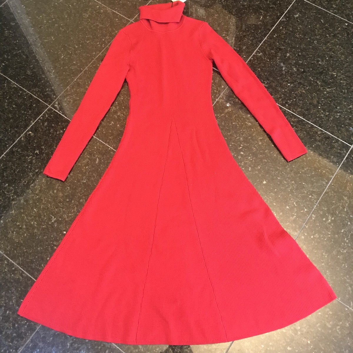 karen millen red dress long sleeve Karen Millen Techno Keyhole Detail Long Sleeve Trim Detail Maxi Dress in Rust