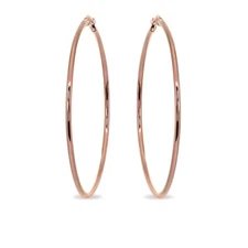 Rose Gold Flash Stainless Steel 2x60mm Extra Large Round Hoop Earrings