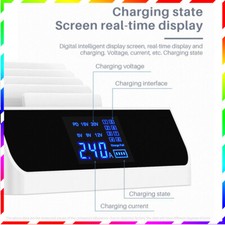 Multi-port USB intelligent digital display charging station stand mobile chargin