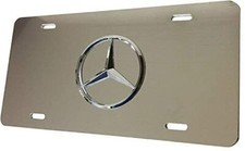 3d Raised For Mercedes-benz Emblem Stainless Steel License Plate Tag Wbolt Caps
