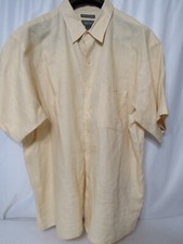 Bruno Men's Washable Linen Short-Sleeved Button-Down Shirt Size XL Breathable