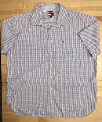 Tommy Hilfiger Shirt Mens Extra Extra Large White Button-Down Pocket Striped 