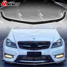 Front Lip Splitter Black For Mercedes W204 2011-2014 Sport Pack C200 C300 C350