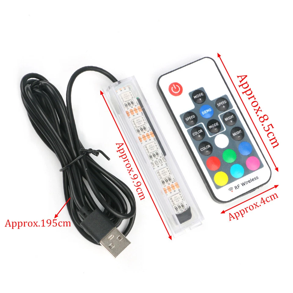 1pc Small LED Fish Tank Light with Remote Control Submersible Aquarium Light New - Image 2 of 4