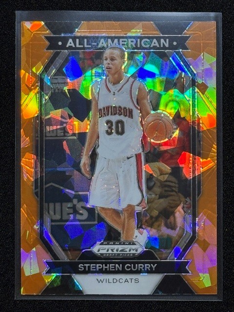 2024-25 Prizm Draft Picks - Orange Ice All-American #13 Stephen Curry DAVIDSON