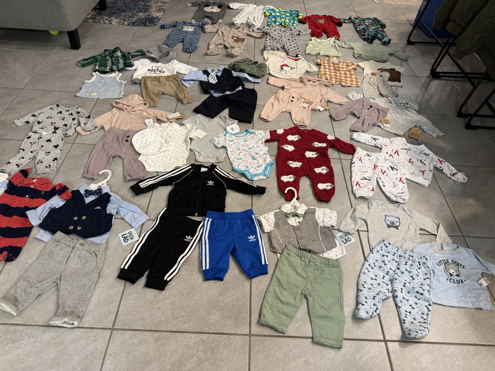 Lot/50 Baby Boy 0-33-6MClothes Polo Ralph Lauren, Zara,Adidas, CalvinK+(21 New)