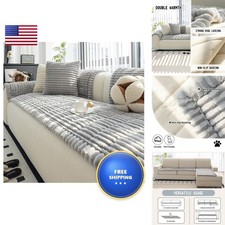 MDSASFD Sofa Couch Cover, Sofa Covers Dogs Washable, Non-Slip Striped Sofa