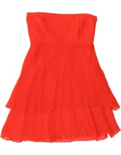 VINTAGE Womens Strapless Dress UK 8 Small Red AI05
