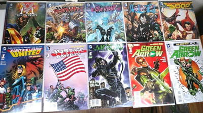 Lot of 10 DC Comics #1s : Justice League Green Arrow 2011-2014 New Vintage Stock