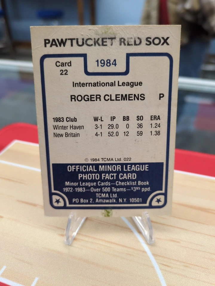 1984 TCMA 小联盟 - 罗杰·克莱门斯 #022 (RC) 红袜队 — 第 2/2 张图片