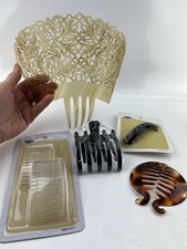 Spanish Mantilla Hair Scroll Design Plastic Tan Large Goody Hair Pins Clips