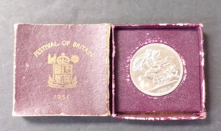 1951 FESTIVAL OF BRITAIN CROWN 5 FIVE SCHILLINGS COINB WITH BOX L@@K