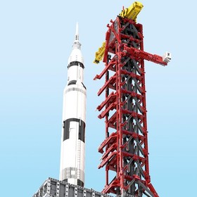 Modubrix Mocs Building Blocks Launch Tower Mk I for Saturn V Sets Bricks Toy Kit
