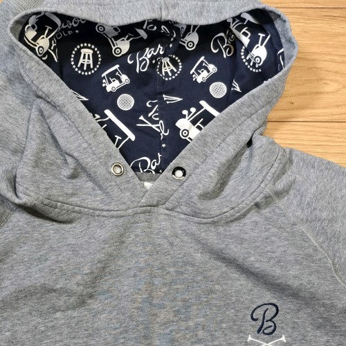 Barhocker Sport Hoodie Herren Gr. XL grau Golfwagen Kapuze Print *ohne Kordelzug* - Bild 6 von 6