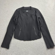 Athleta Women's Stellar Cropped Moto Jacket Asymmetrical Zip Black Size XS