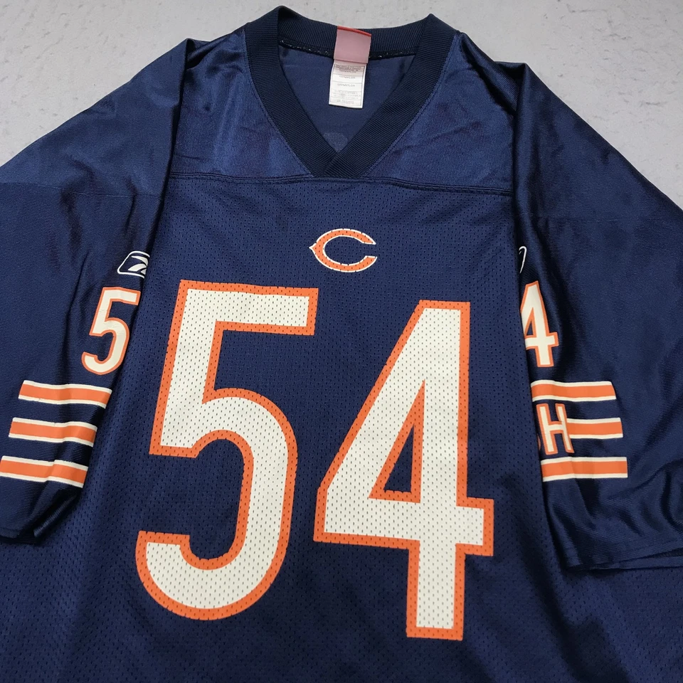 Camiseta deportiva vintage de los Chicago Bears para hombre 2XL azul Reebok On Field Brian Urlacher #54 Foto 2 de 4