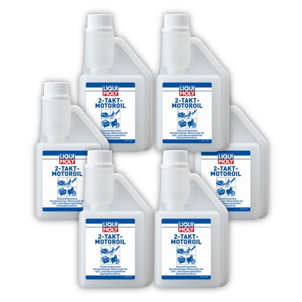 6X 2-Takt-Motoroil Liqui Moly 1051 MotoröL MotorenöL ÖL Selbstmischend 250Ml-image