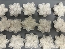 Handmade Crochet SnowflakeFlower Appliques White Lot of 15 Crafts