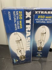 2 New Xtrasun 250w Metal Halide Mh Grow Bulbs 4200k Natural White E39