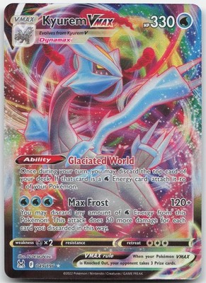 Kyurem VMAX 049/196 Holo VMAX Rare Lost Origin Pokemon Near Mint