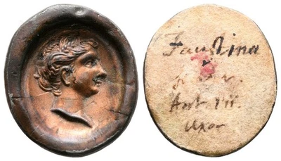 Empreinte portrait Faustine sur plomb 1860-1880 Provenance British Museum - Photo 1/3