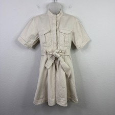 ALC Shirt Dress Womens 2 Neutral Cotton Linen Utility Minimalist Quiet Luxury