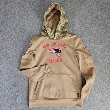 Nike New England Patriots Salute to Service Hoodie Boys Large 14/16 Tan Camo