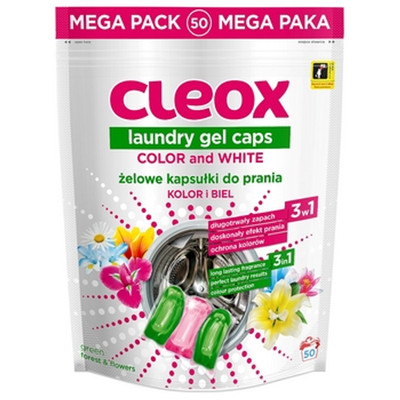 5902230508538 CLEOX laundry capsules 3 komorowe do wszystkich rodzajów 50 szt CL