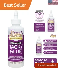 Crystal Clear 4oz Tacky Glue - Super Bonding for Rhinestones, Paper & More