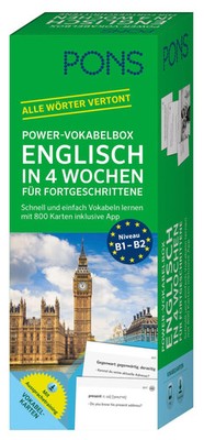 PONS Power-Vokabelbox Englisch in 4 Wochen für Fortgeschrittene | Taschenbuch