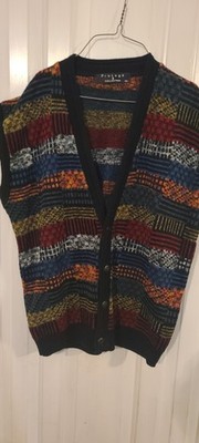 Vintage Protege Collection Knit Sweater Vest Mens Large Multicolor Read Descript