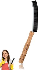 Hard Bristle Crevice Cleaning Brush with Long Wooden Handle - Multifunctional Ga