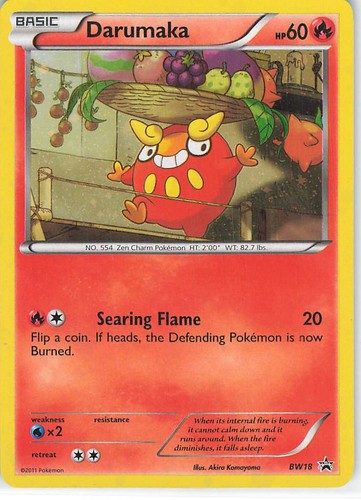 Darumaka BW18 Holo Promo Black And White Promo Pokemon Near Mint