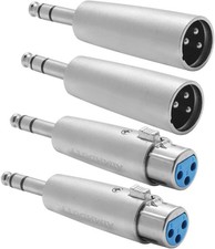 1/4'' TRS to XLR Adapter 4-Pack, Balanced Quarter Inch 6.35mm XLR...