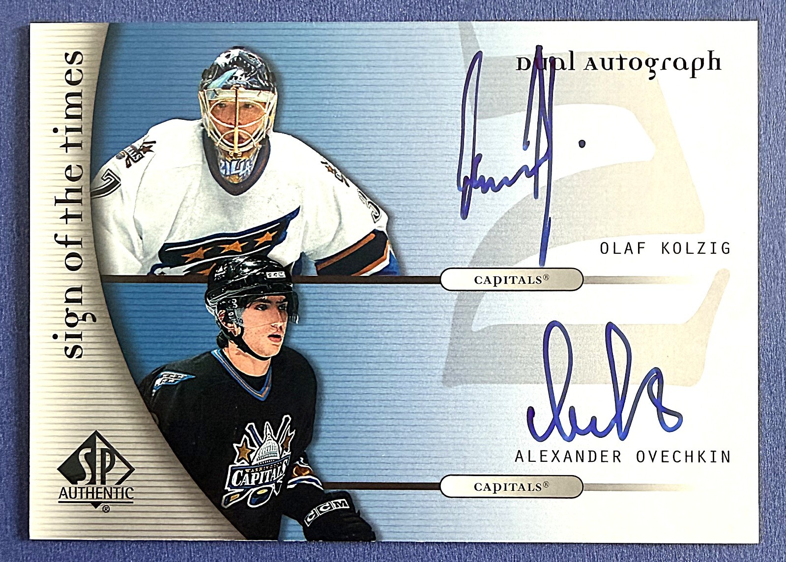 2005/06 SP Authentic Sign of the Times Dual Auto Ovechkin / Kolzig #D-KO view 3