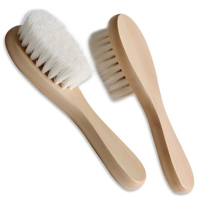 2 Pack Baby Hair Brush Wooden Handle Super Soft Goat Bristles Newborns Toddlers