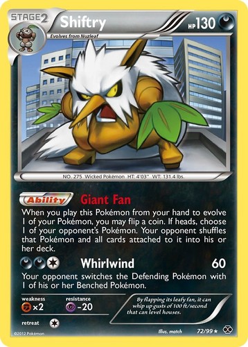 Shiftry (72/99) Rare NM NXD Next Destinies Pokemon TCG