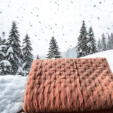 Rumi Velvet Christmas Tree Skirt in Blush - 68 inches