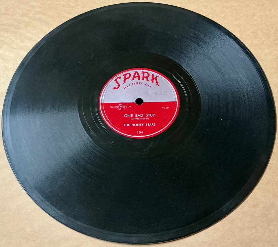 The Honey Bears 1954 DOOWOP 78 It’s A Miracle / One Bad Stud SPARK VG+++/M- HEAR - Image 2 of 2