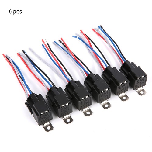 6Pcs Car Relay Switch Harness Set 12V 4PIN 30AMP Fuse Holder 14AWG Hot 6Pcs Car Relay Switch Harness Set 12V 4PIN 30AMP Fuse Holder 14AWG Hot