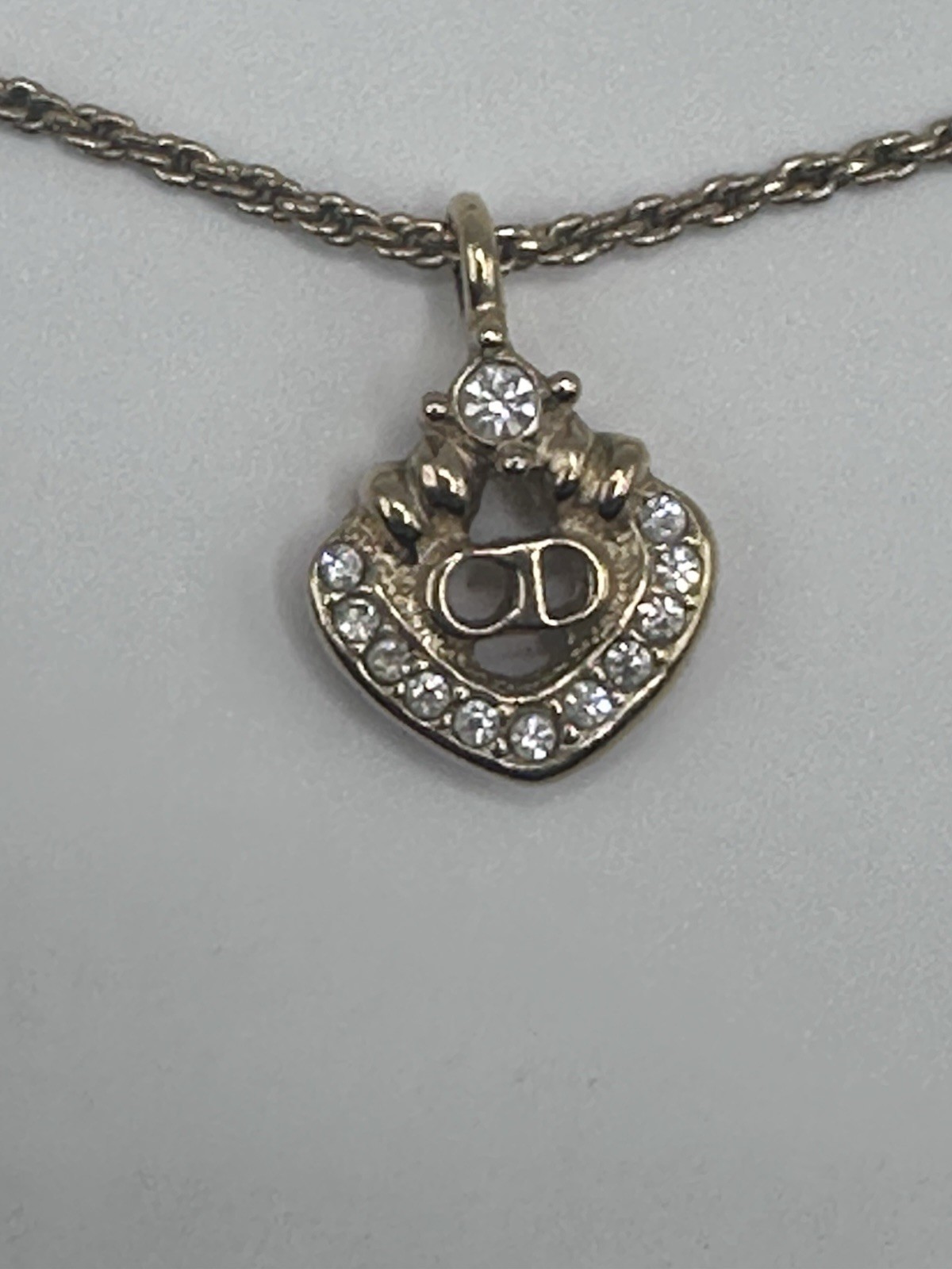 1980s Vintage Gold Dior Heart Pendant Necklace