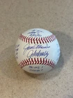Jack Morris/John Smoltz dual signed OML baseball w/ 1991 WS Game 7 stats Beckett