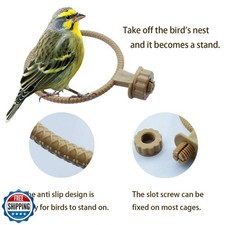 FOIBURELY Bird Breeding Nest Canary Finch Parrot Weave Hemp Rope Nest  4.4inches  