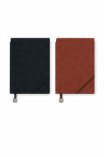 Set of 2 Black  Brown Leather Notebook Journal  Classic. Free Shipping
