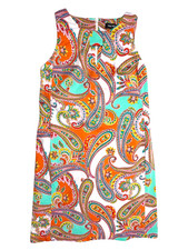 Bold Paisley Shift Dress Retro Resort Sleeveless Keyhole Nine West 6